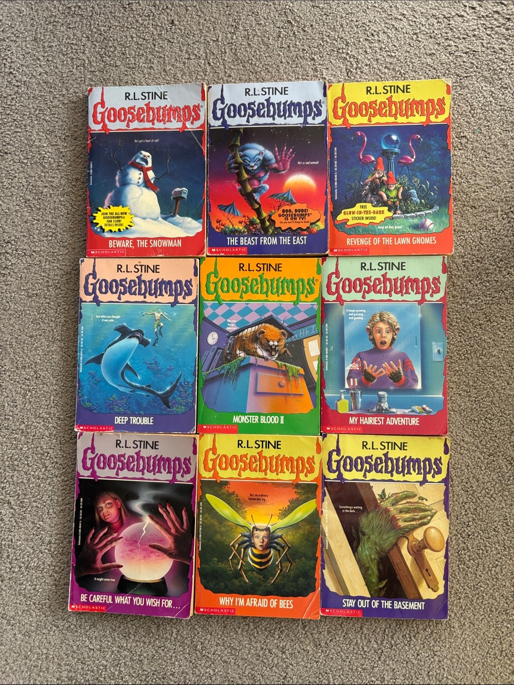 Original 90’s Goosebumps 9 Books  lot First Scholastic Printing 🎃 Vintage